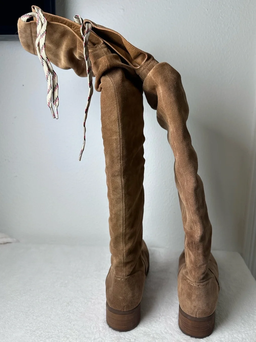 See by Chloé Jona Slouchy Cognac Suede Over-the-Knee Slouch Boots Size 39 or 8